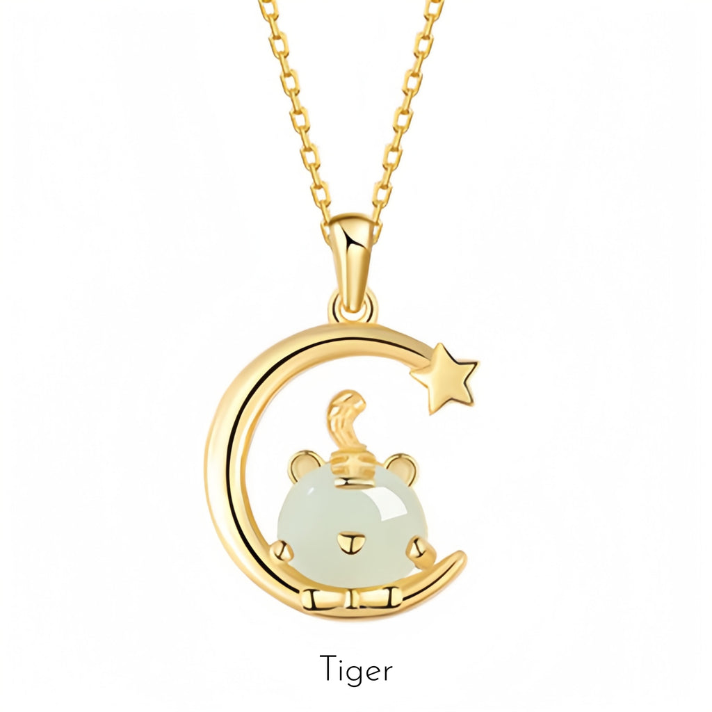 Hetian Jade Chinese Zodiac Necklace - Peace and Blessings All the Time