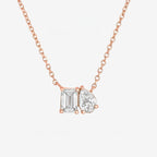 Necklace | You and Me Two Stone Pendant | Sterling Silver Romantic Jewelry