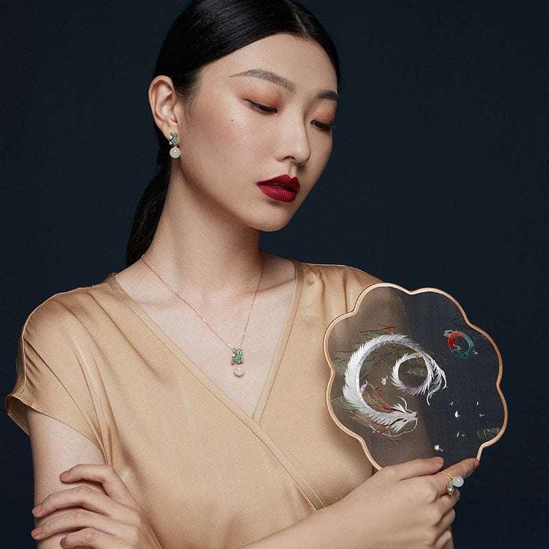 Collier Sakura en jade Hetian