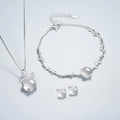 Plum‑Blossom Chalcedony Sterling Silver 3‑Piece