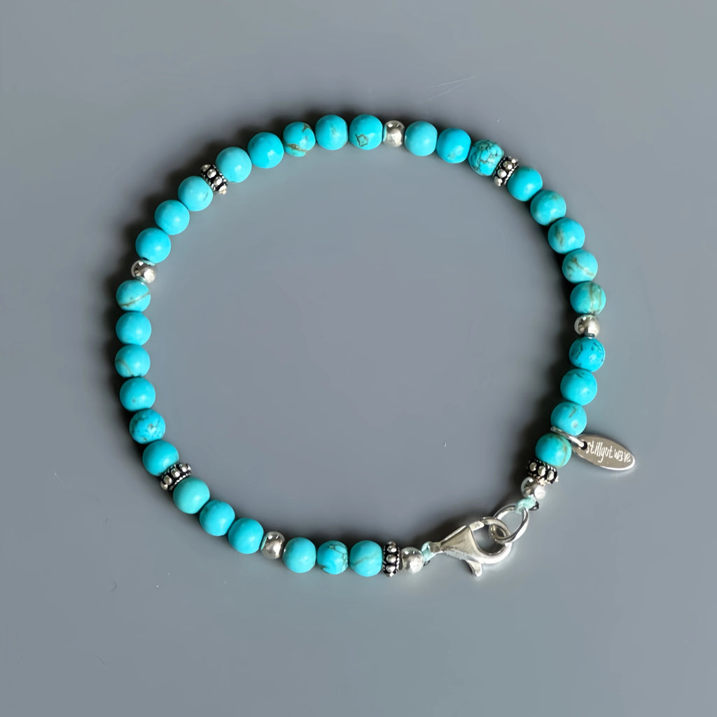 Natural Stone Round Bead Stackable Bracelet - Focus Goals & Seize Opportunities