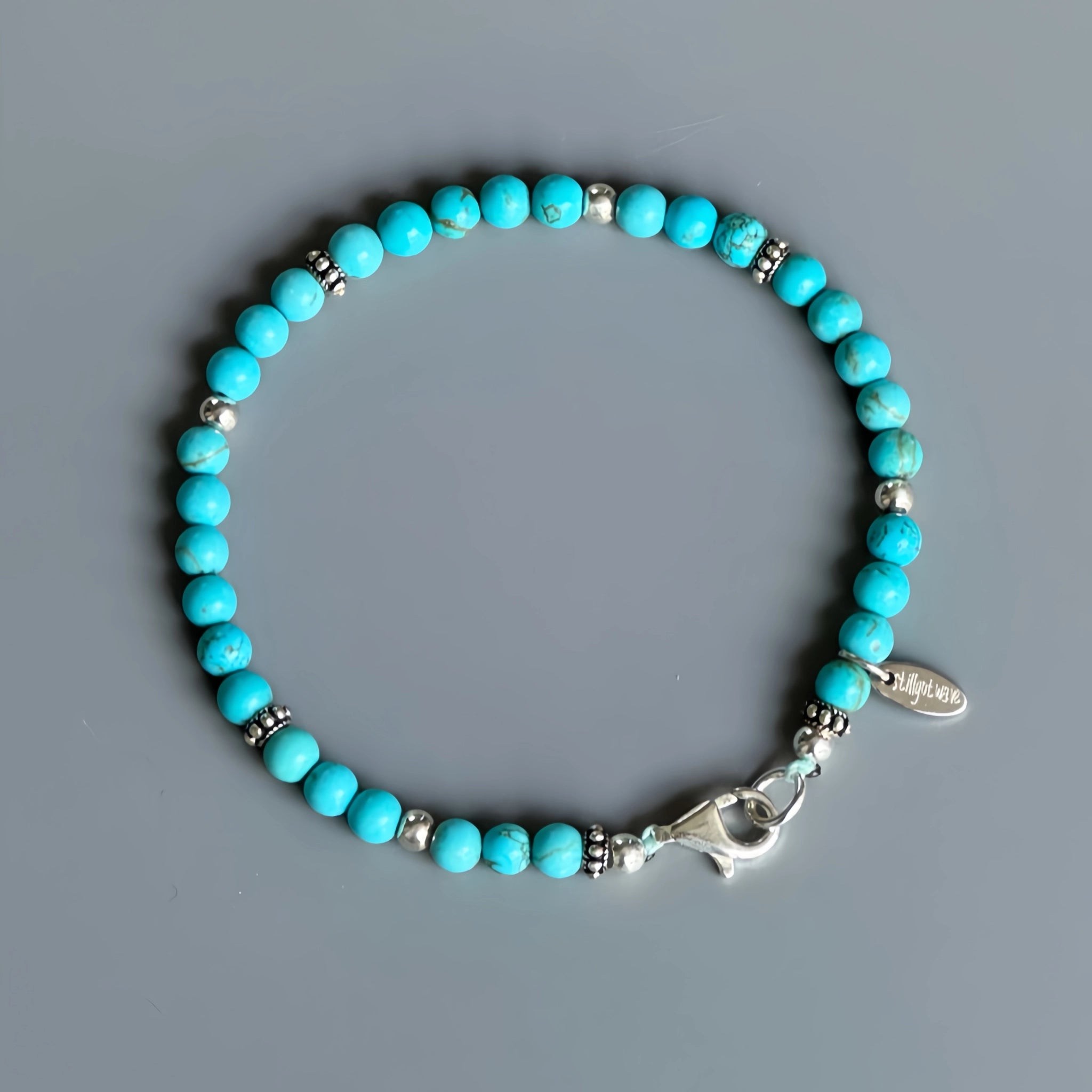 Natural Stone Round Bead Stackable Bracelet - Focus Goals & Seize Opportunities