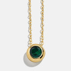 Dainty Birthstone Necklace | 925 Sterling Silver Colorful Crystal Pendant | Minimalist Clavicle Chain