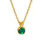 Colorful Birthstone Pendant Necklace | Dainty CZ Clavicle Chain | Perfect Birthday Gift for Women