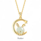 Hetian Jade Chinese Zodiac Necklace - Peace and Blessings All the Time