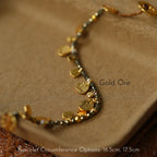 Hand‑Hammered Gold Coin Natural Stone Beaded Stack Bracelet - Healing, Inner Power