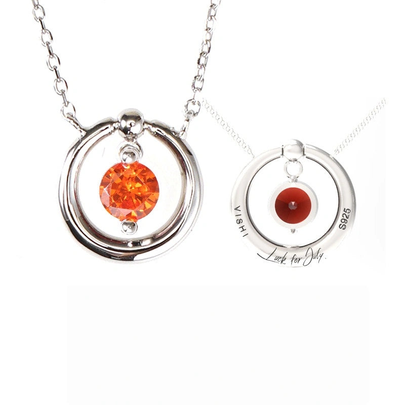 60th Birthday Necklace - Six Rings for Six Decades Sterling Silver Birthstone Gift
