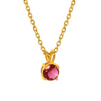 Colorful Birthstone Pendant Necklace | Dainty CZ Clavicle Chain | Perfect Birthday Gift for Women