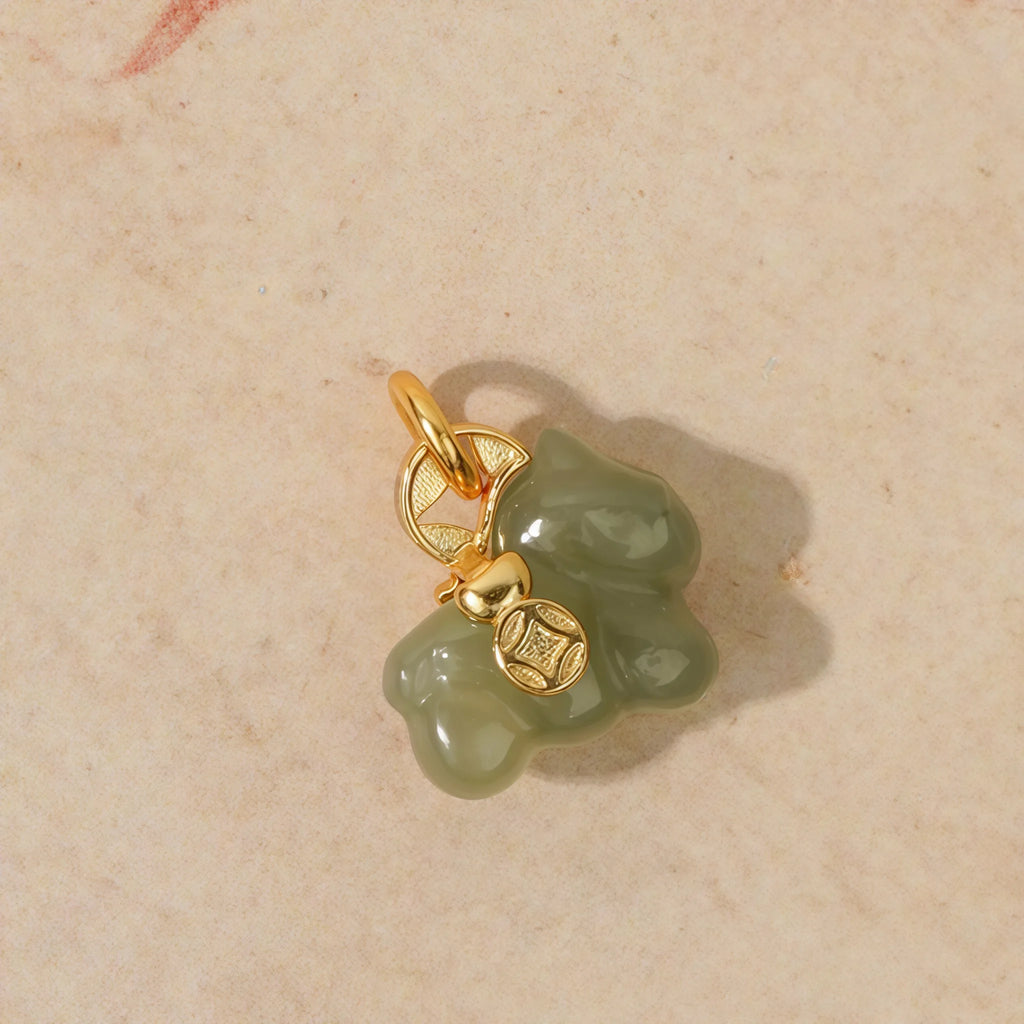 Natural Hetian Jade Pony Pendant Necklace - Success & Peace