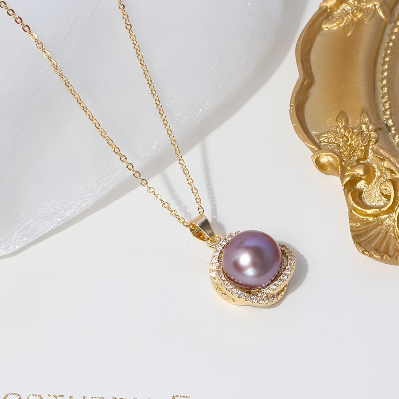 Purple Freshwater Pearl Jewelry Set - Nobility & Gentleness