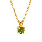 Colorful Birthstone Pendant Necklace | Dainty CZ Clavicle Chain | Perfect Birthday Gift for Women