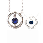60th Birthday Necklace - Six Rings for Six Decades Sterling Silver Birthstone Gift