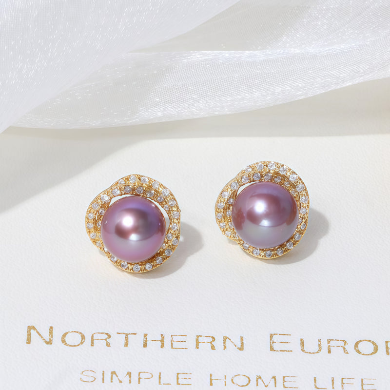 Purple Freshwater Pearl Jewelry Set - Nobility & Gentleness