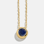 Dainty Birthstone Necklace | 925 Sterling Silver Colorful Crystal Pendant | Minimalist Clavicle Chain