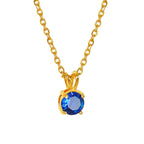 Colorful Birthstone Pendant Necklace | Dainty CZ Clavicle Chain | Perfect Birthday Gift for Women