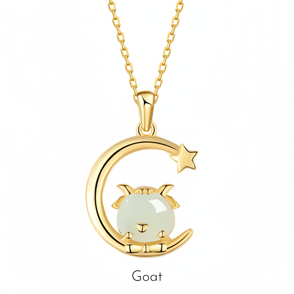 Hetian Jade Chinese Zodiac Necklace - Peace and Blessings All the Time