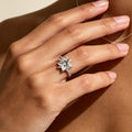 Bague tendance en cristal naturel transparent Starburst