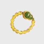 Bague Citrine Naturelle Gourde Attire la Richesse