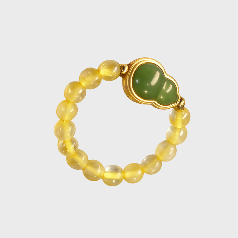 Natutal Citrine Gourd Wealth-attracting Ring