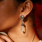 Natural Clear Quartz Drop Earrings - Purifies Your Aura